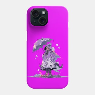 post-Apocalypse girl in the rain Phone Case