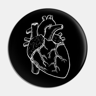 Anatomical Heart (white lines) Pin