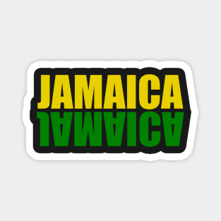 Jamaica mirrored in the colors of the Jamaican flag black green and gold Magnet