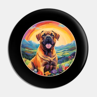 Boerboel Memorial Rainbow Bridge Colorful Dog Art Pin