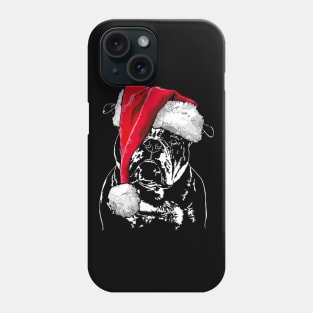 Funny Santa Old English Bulldog Merry Christmas dog Phone Case