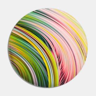 Pink, Yellow & Green Abstract Colorful Art Strands Pin