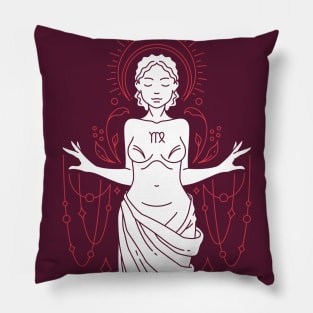 Vintage Virgo Goddess Zodiac Symbol // Proud Virgo Horoscope Sign Astrology Pillow