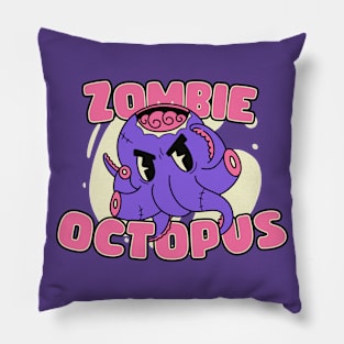 Cute Zombie Octopus // Funny Halloween Zombie Animals Pillow