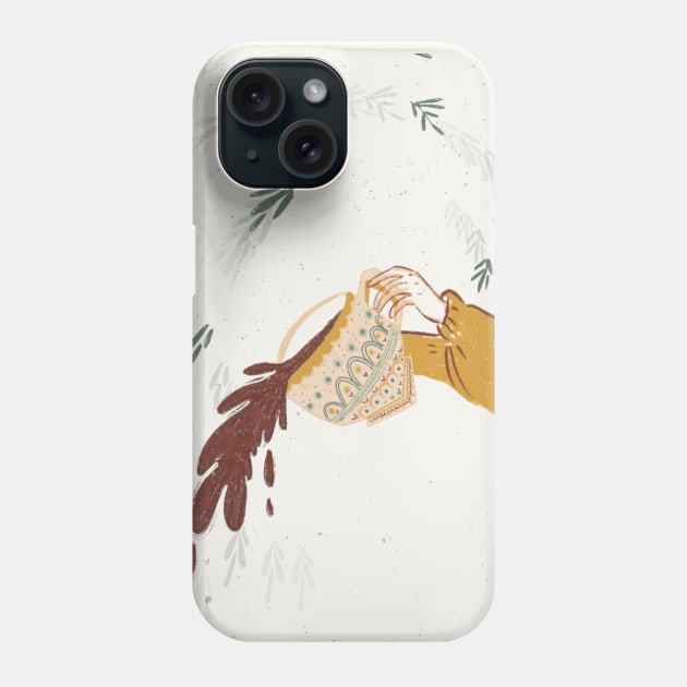 Dizzy Coffee Phone Case by Rania Younis