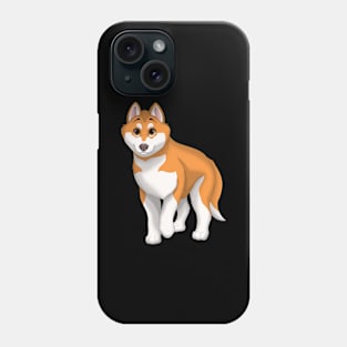 Red and White Siberian Husky Dog Brown Eyes Phone Case