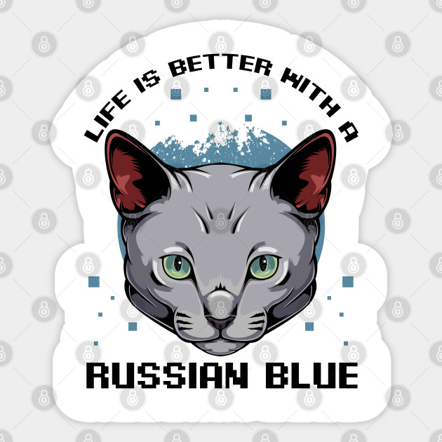 Russian Blue Cat Russian Blue Sticker Teepublic Uk