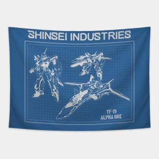 YF-19 Blueprint Tapestry