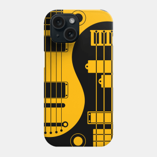 Yellow and Black Guitar Bass Yin Yang Phone Case