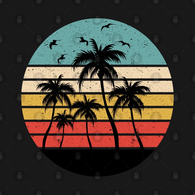 80s Sunset Palm Trees by khalmer