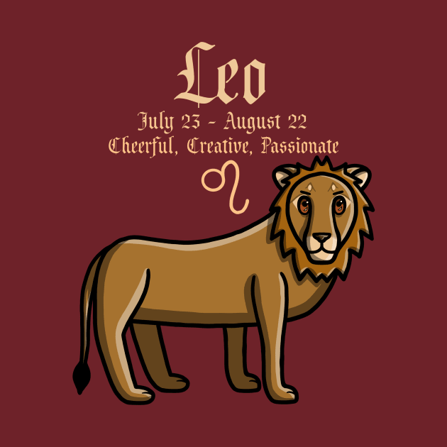 Leo Zodiac Sign Dates & Traits by Pheona and Jozer Designs