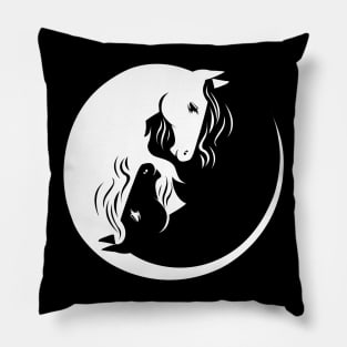 Horses Yin Yang Pillow