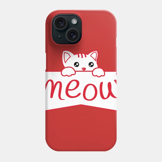 Cute kitty meowing Phone Case by APDesign