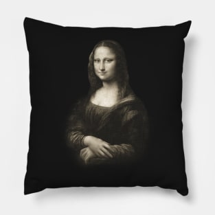 Mona Lisa in Vintage Sepia Pillow