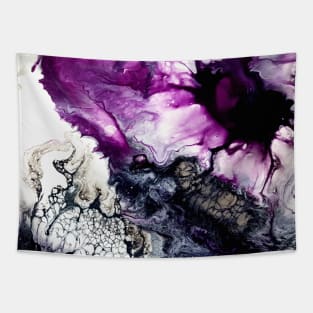 Purple Splash Acrylic Pour Painting Tapestry