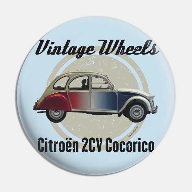 Vintage Wheels - Citroën 2CV Cocorico Pin by DaJellah