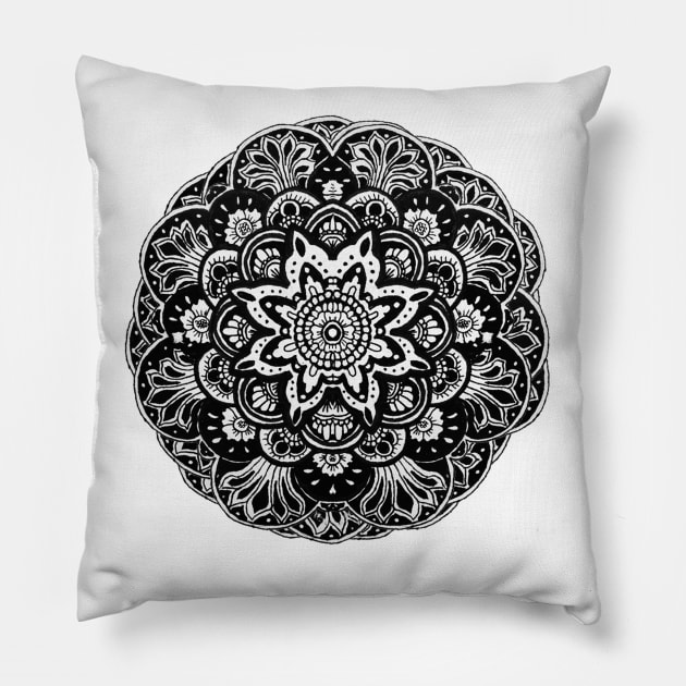 Peace Mandala Pillow by Luke Gray