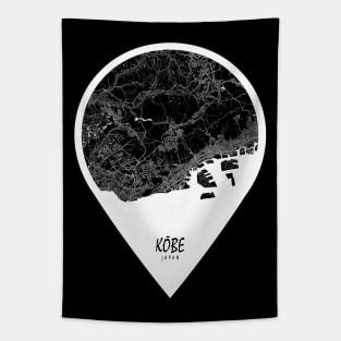 Kobe, Kansai, Japan City Map - Travel Pin Tapestry