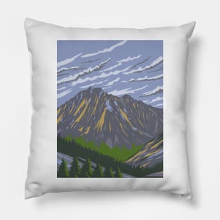 Mount Stuart in the Enchantments within Alpine Lakes Wilderness Area Washington State WPA Poster Art Pillow