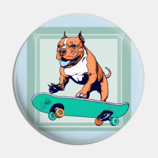 Skateboarding Pittie Pin