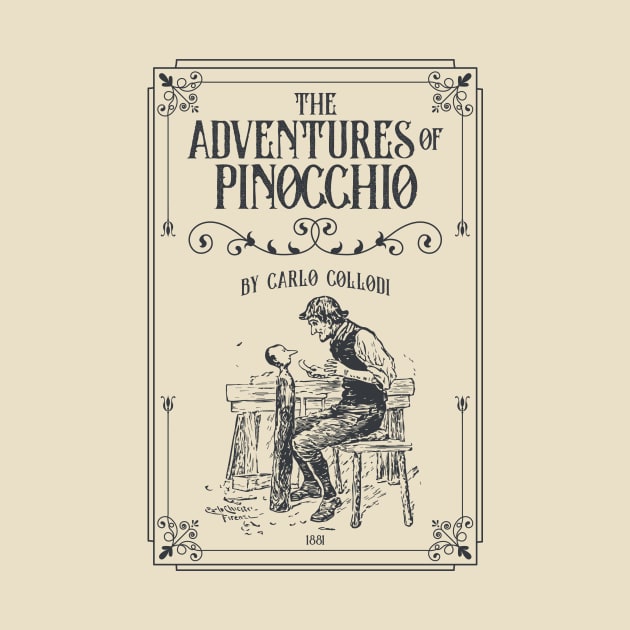 Pinocchio fairy tale - Geppetto, Jiminy Cricket children's book by OutfittersAve