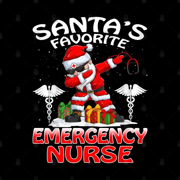 Santas Favorite Emergency Nurse Christmas T Shirt by intelus