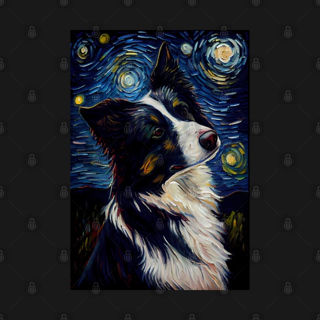 Border Collie Dog Starry Night by designs4days