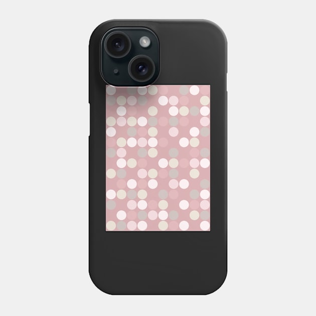 Dusty Rose Subtle Pink and Beige Circles Pattern Phone Case by dreamingmind