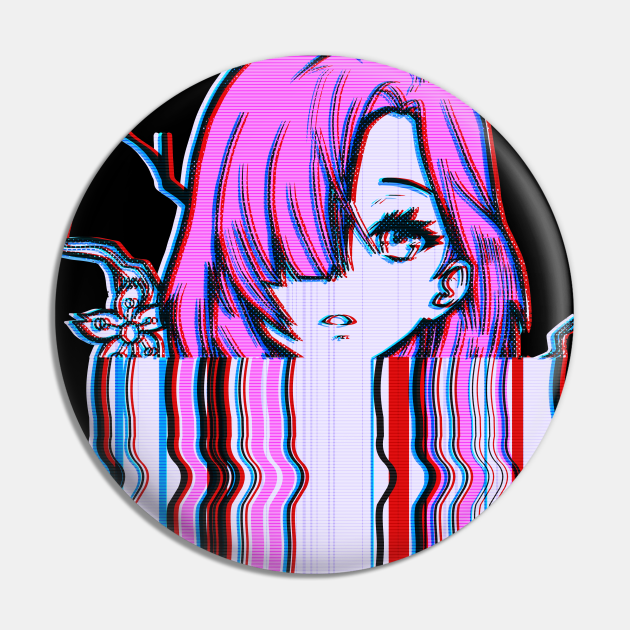 Anime Girl Vaporwave Waifu Japanese Aesthetic Weeb Vaporwave Anime Girl Pin Teepublic 7583