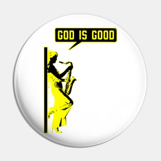 Christian saxophone player (saxophonist) in yellow and black color Pin