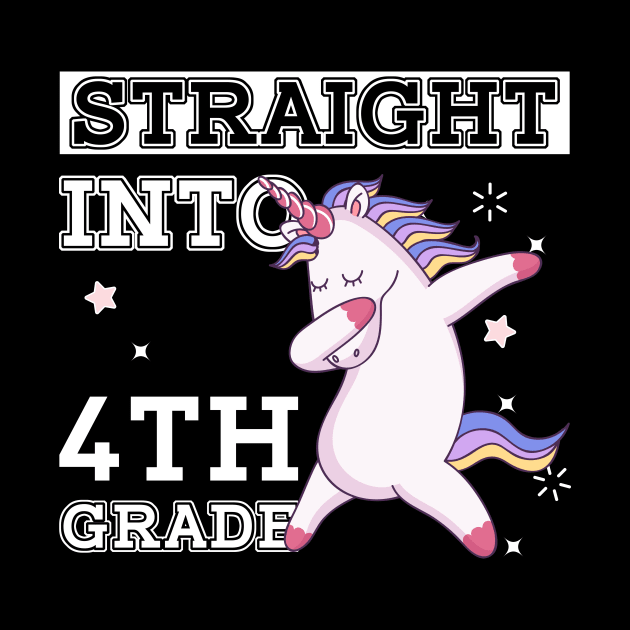 Straight Outta 4th Grade Unicorn Back To School Gift by kateeleone97023