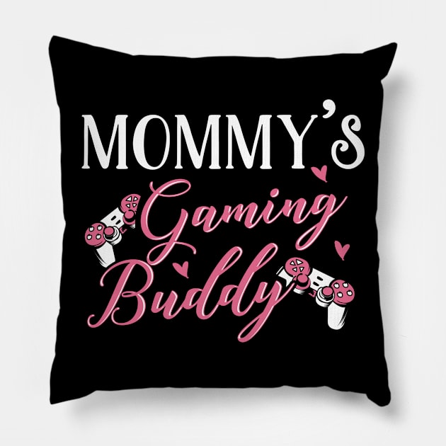 Gaming Mom and Baby Matching T-shirts Gift Pillow by KsuAnn