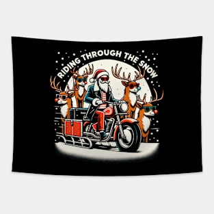 Santa's Cool Ride Tapestry