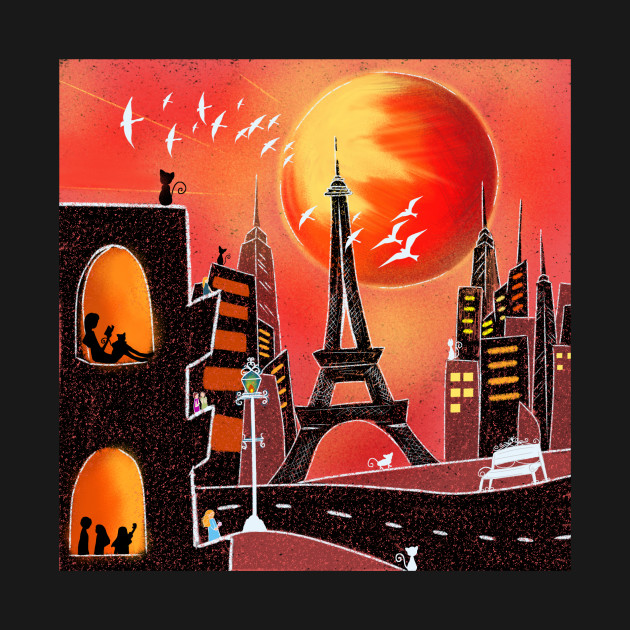 Sunset and romantic Paris by Nurun Nisa