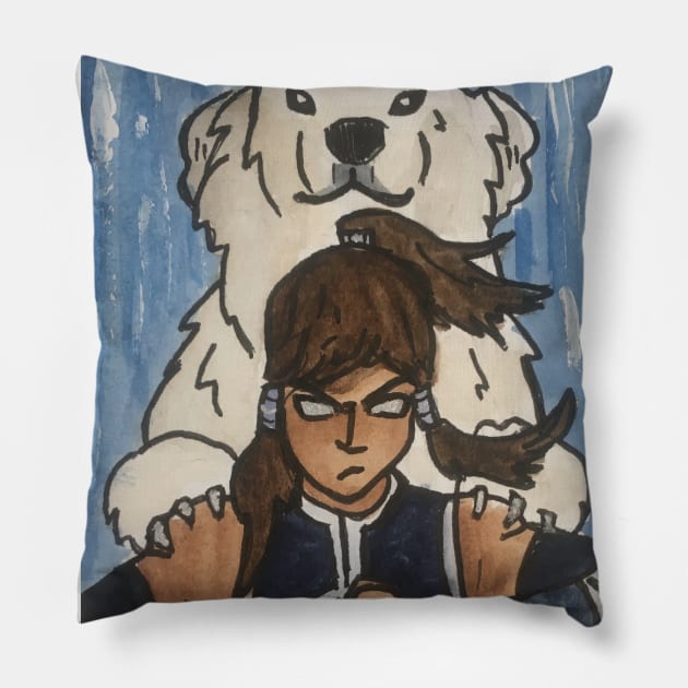 Avatar Korra Watercolour Pillow by TheDoodlemancer