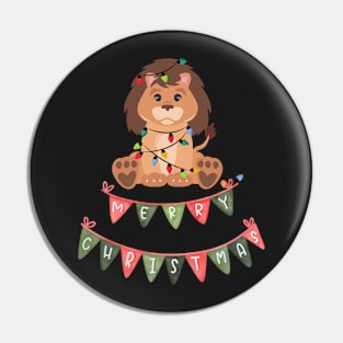 Christmas Lion Pin