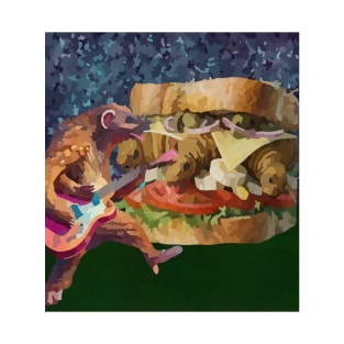 watercolor pangolin playing guitar for centipede sandwich T-Shirt