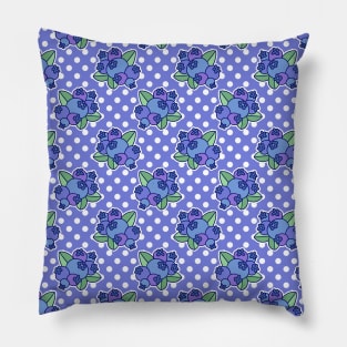 Blueberry Cluster Polk-a-dot Pattern Pillow