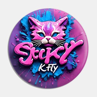 Neon cat Pin