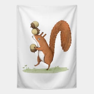 Squirrel With Acorns Tapestry