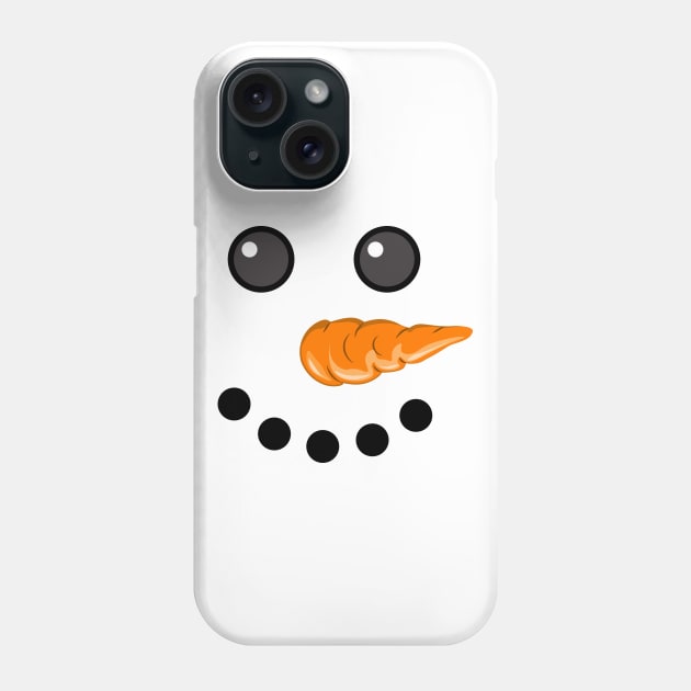 Funny Snowman Face Christmas-Xmas Eve Phone Case by MaryMas