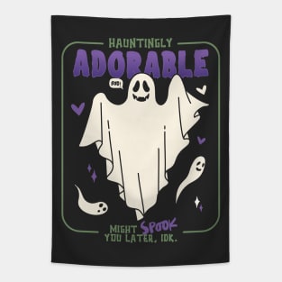 Hauntingly Adorable Funny Halloween Saying Tapestry