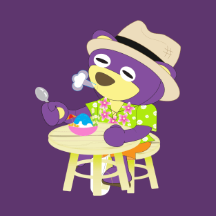 Mr.Purple bear in Hawaii shirt with shaved ice T-Shirt