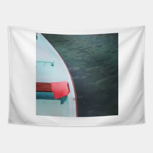 Brightly colored rowing boat Tapestry