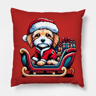 Christmas Cavapoo Brings Tidings of Great Presents Pillow