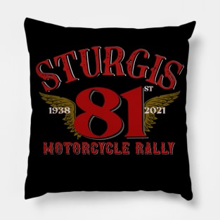 81st Sturgis Motorcycle Rally - Retro Style Pillow