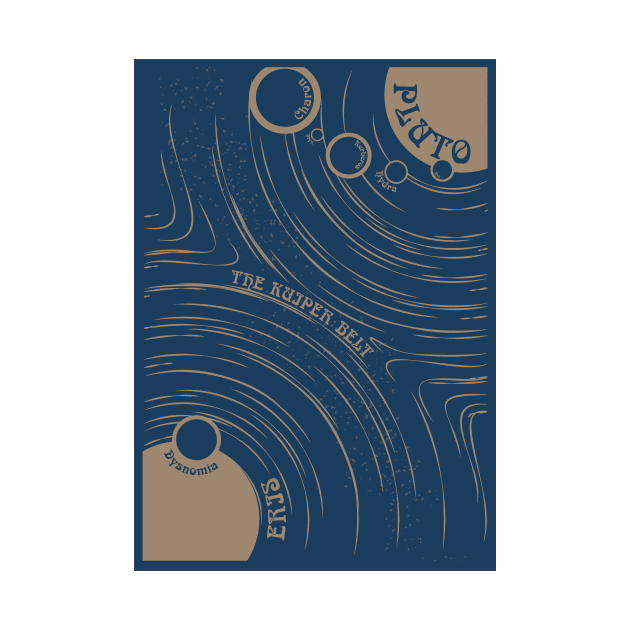 Pluto,Eris & the Kuiper Belt - Art Nouveau Space Travel Poster by Walford-Designs