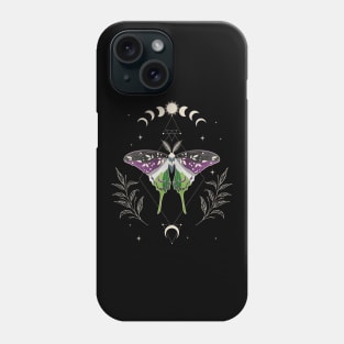 Aroace Luna Moth LGBT Asexual Aromantic Pride Flag Phone Case