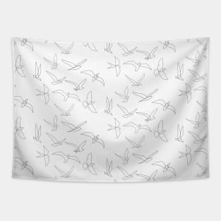 flock - linear birds pattern Tapestry