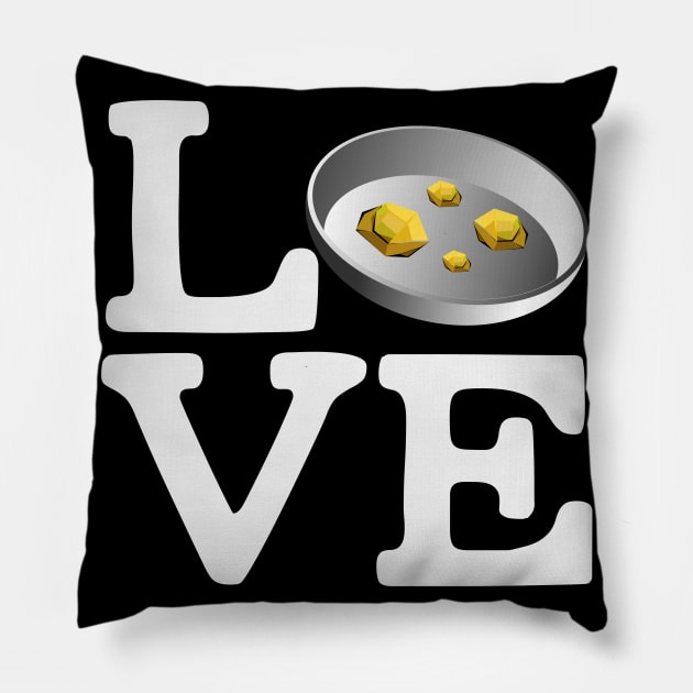 Gold Prospecting Love | Gold Rush Panning Nuggets Pillow by DesignatedDesigner